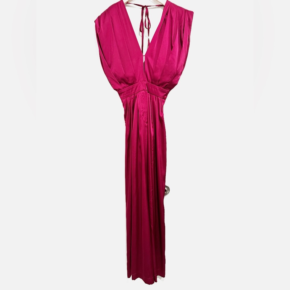 NWT BLUZAT Fuchsia Maxi Draped Jumpsuit Size XS - Picture 4 of 14